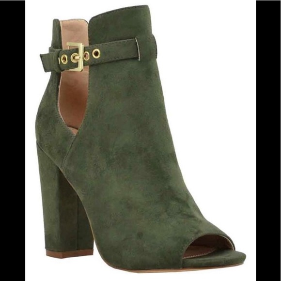 Olive Open Toe Cutout Booties - Picture 3 of 3